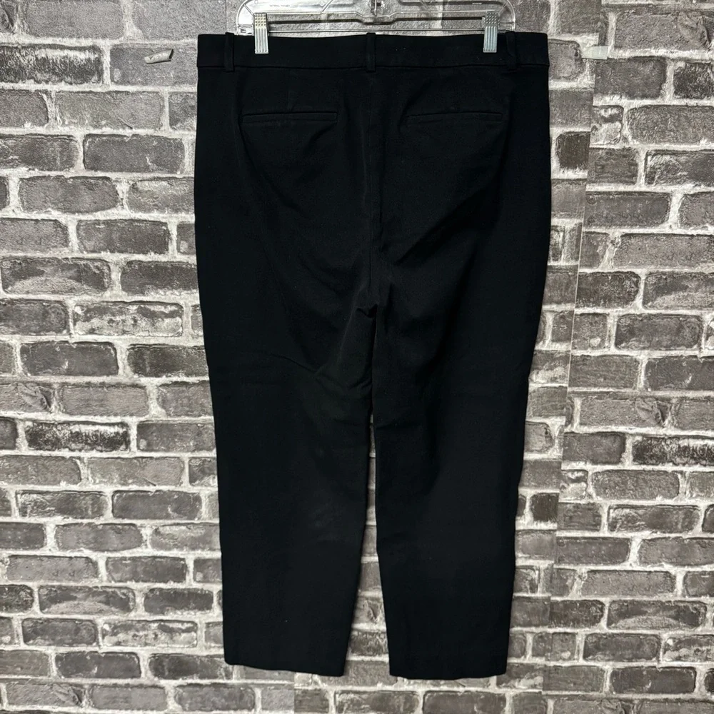 J. Crew Kallie stretch linen-blend straight-leg pant black pants
